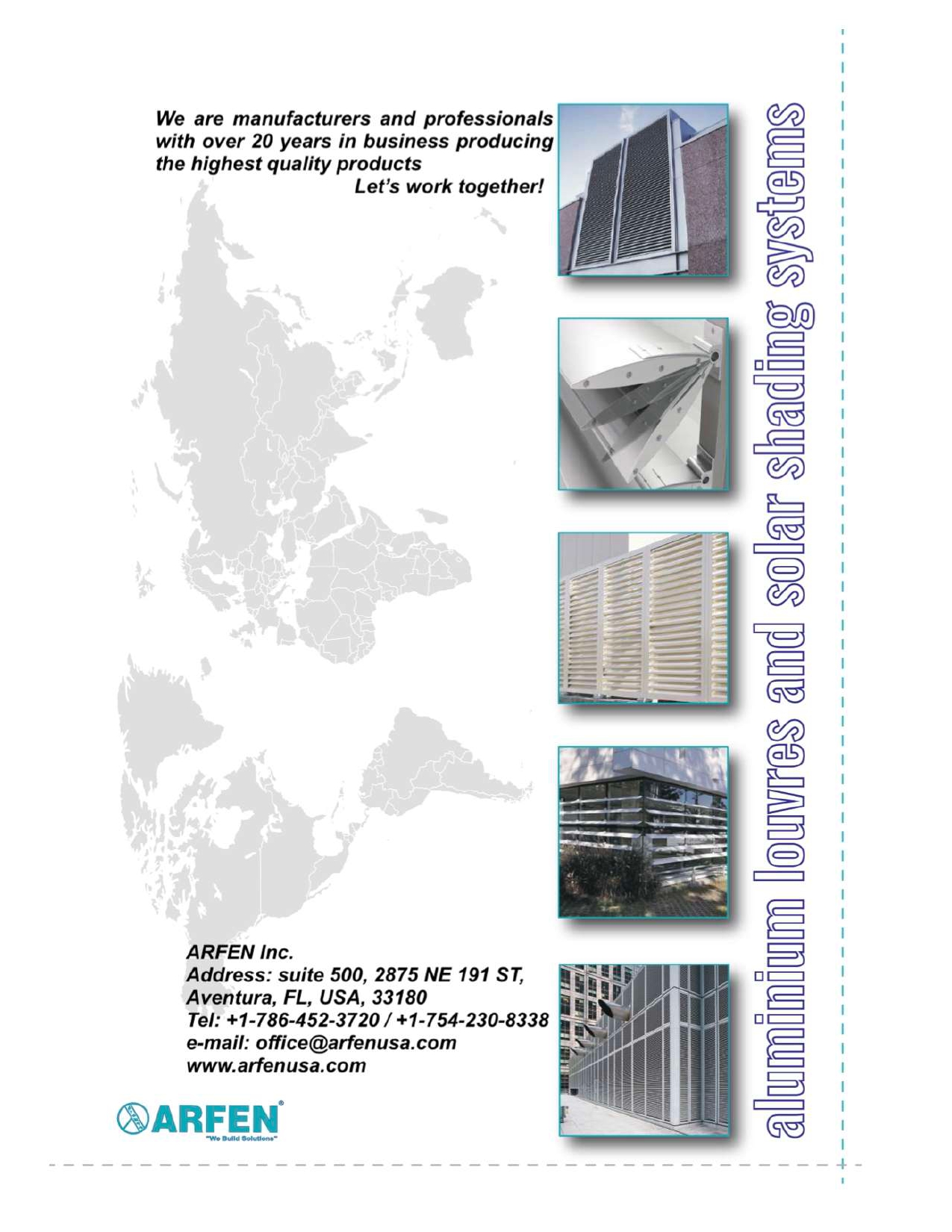 Aluminum louvres and solar shading systems catalog