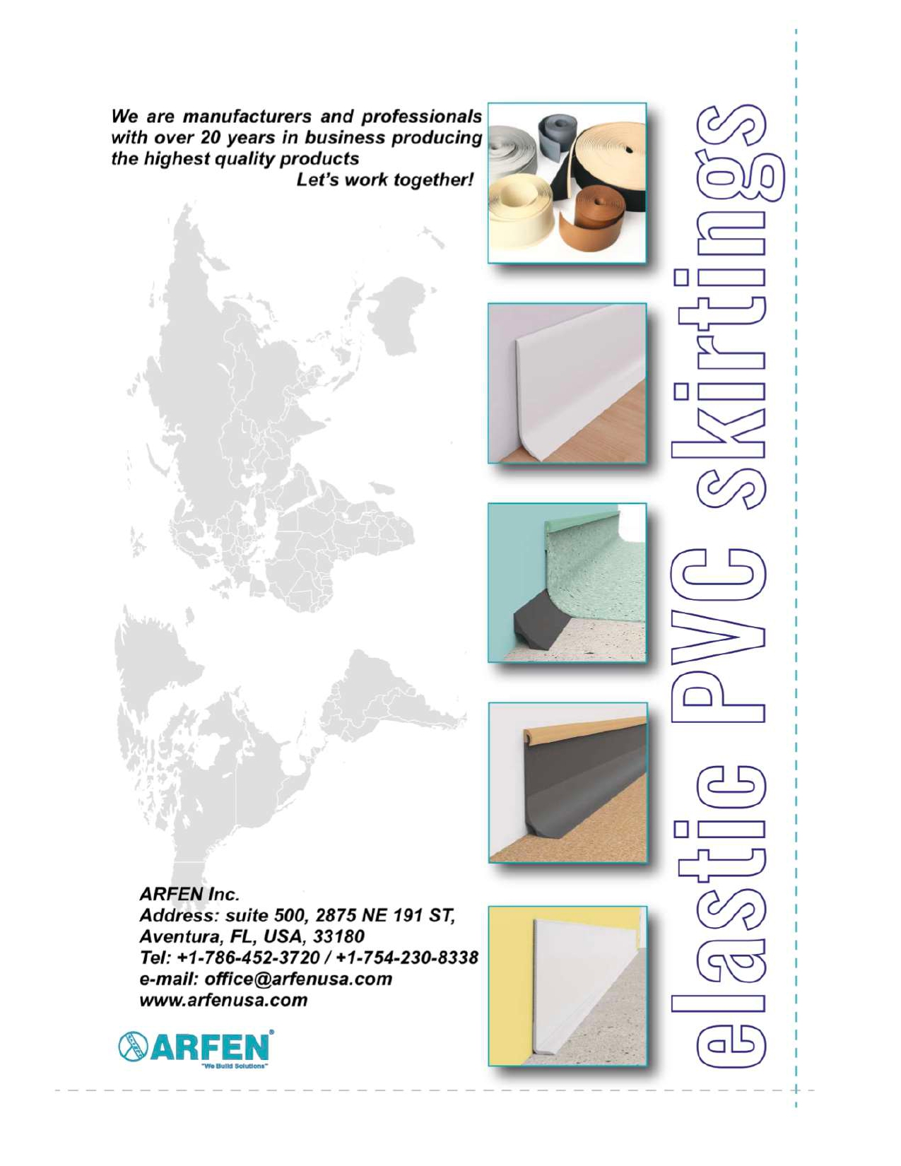 Elastic PVC skirting profiles