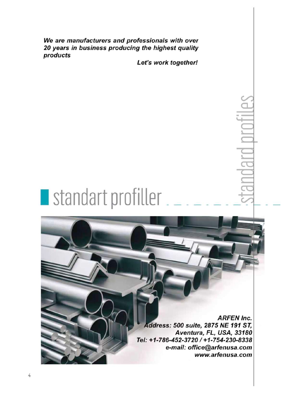 Standard Aluminum profiles catalog