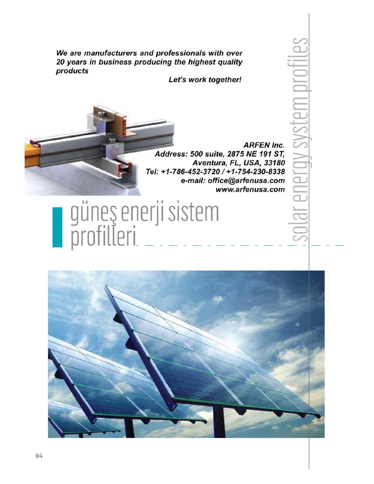 Solar energy system profiles catalog